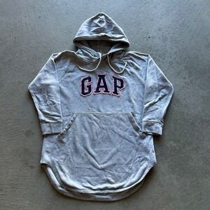 Gap Sweatshirt Women's Size Medium Gray Hoodie Logo Cotton